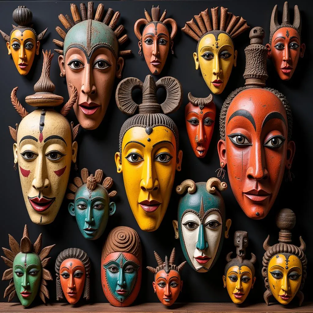 African Mask Display