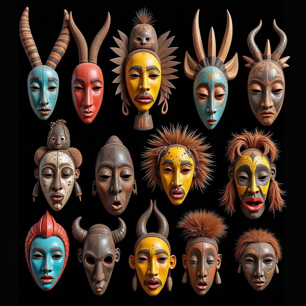 African Mask Display