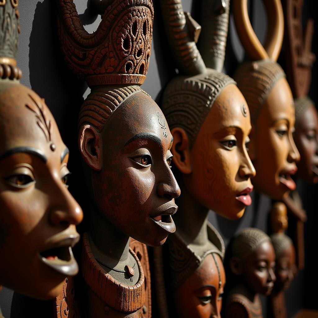 African Mask Display