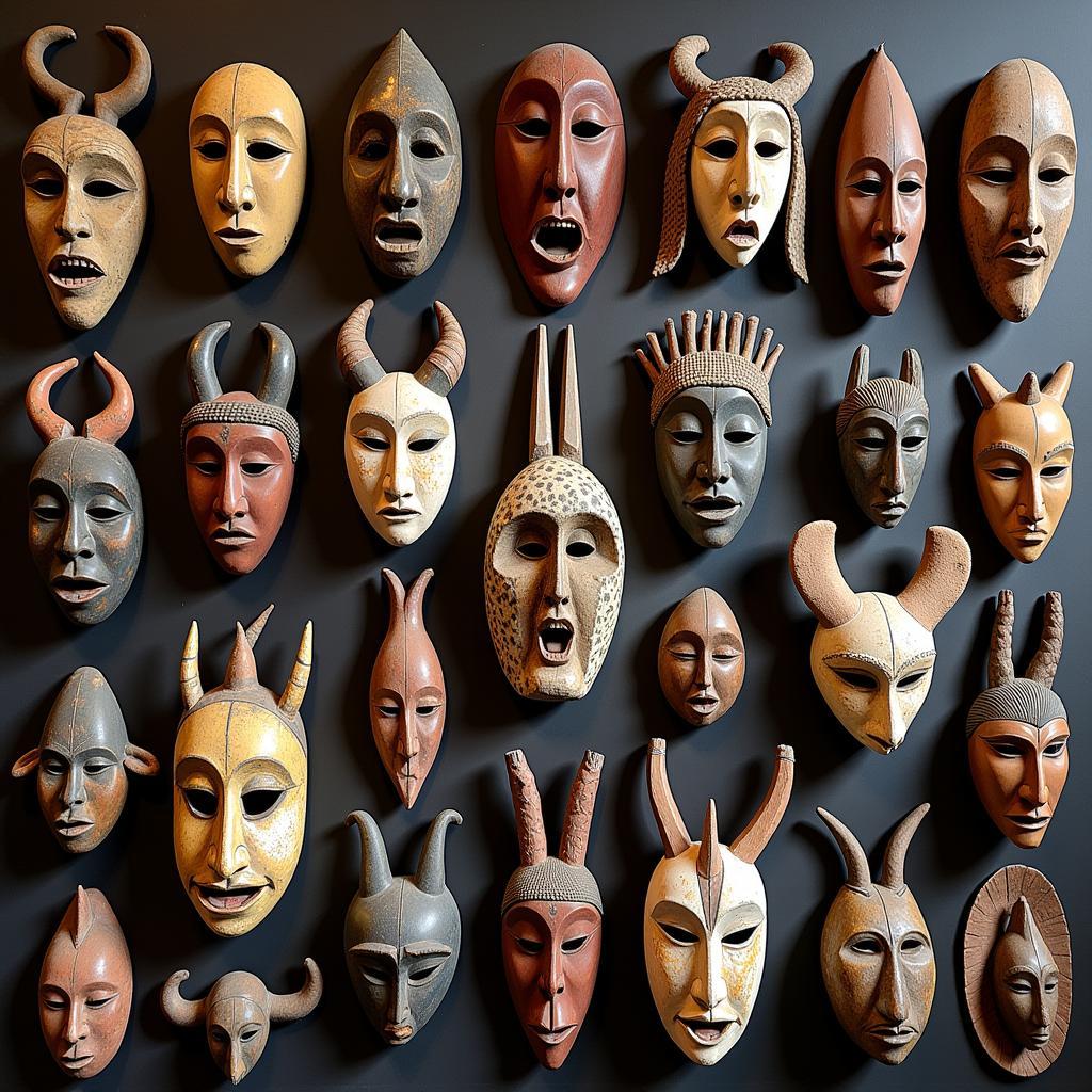 African masks on display