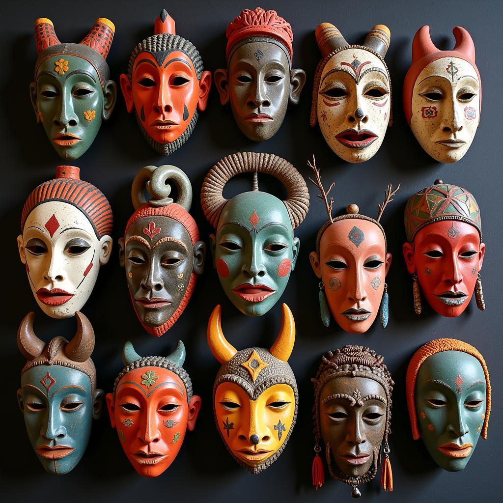 African masks representing cultural diversity