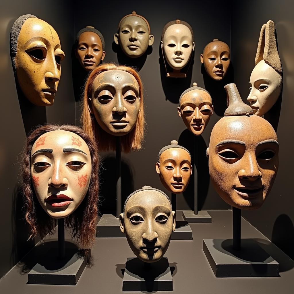 African Mask Museum Display