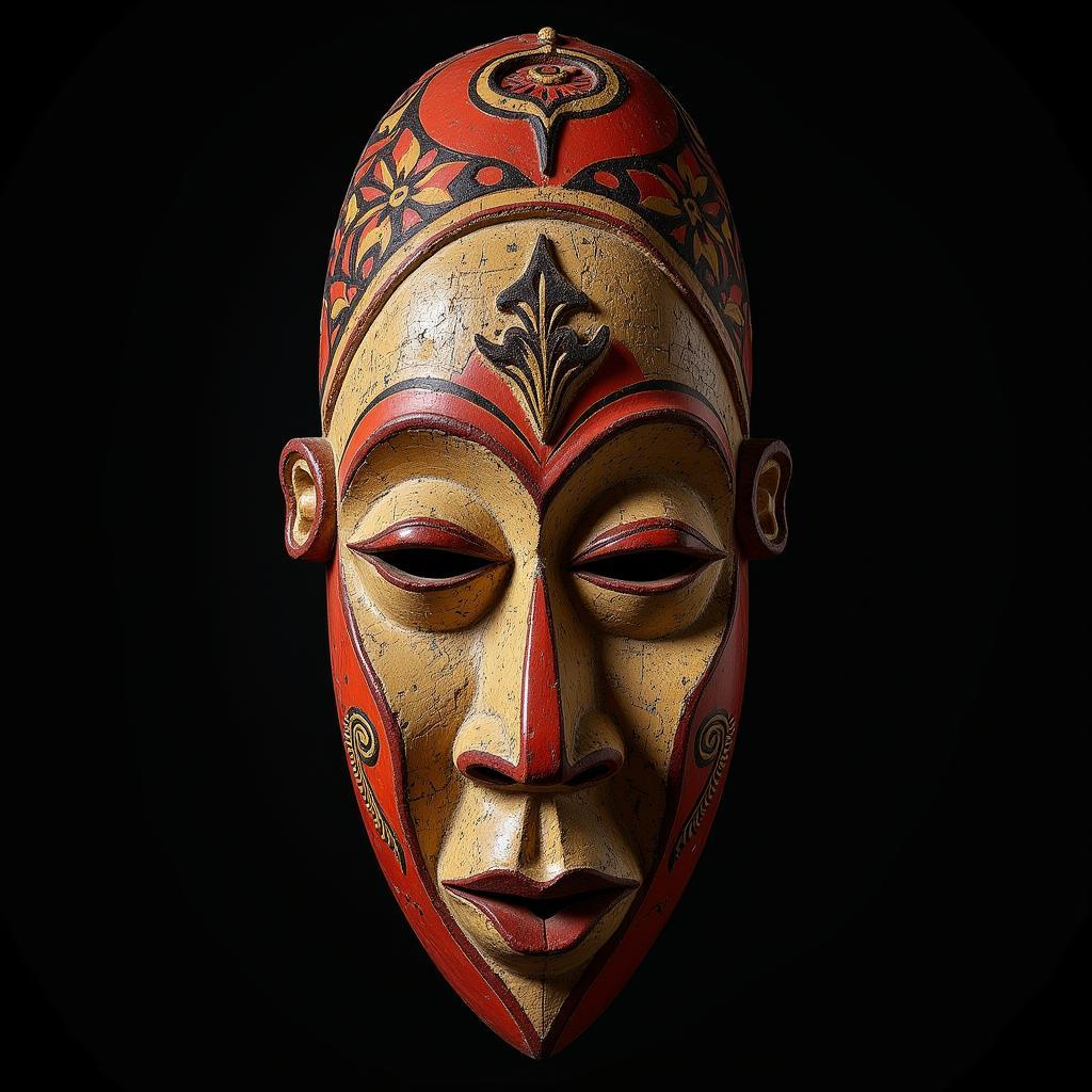 African mask sculpture representing traditional art