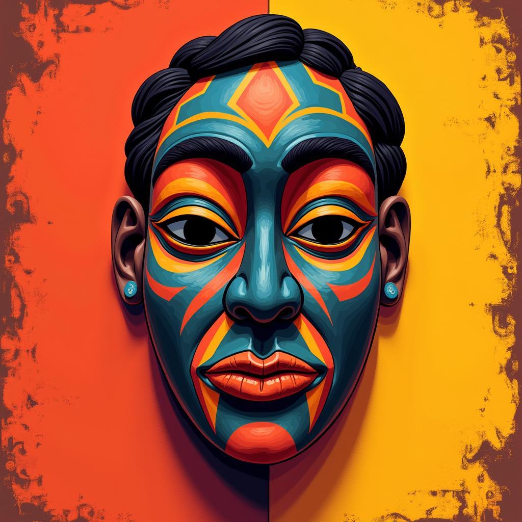 African Mask Vector Illustration