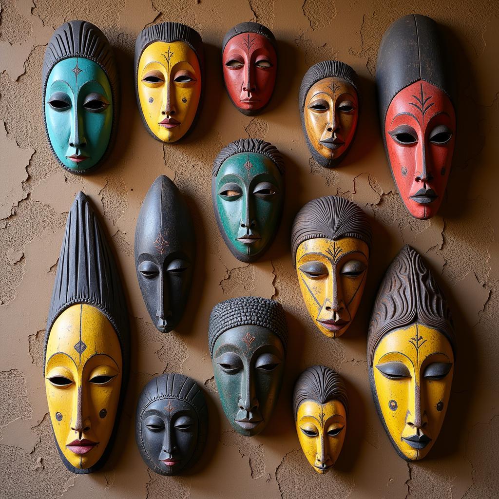 African mask wall art