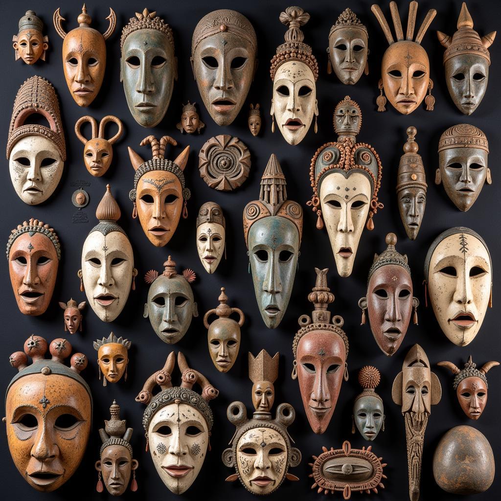 Colorful African masks