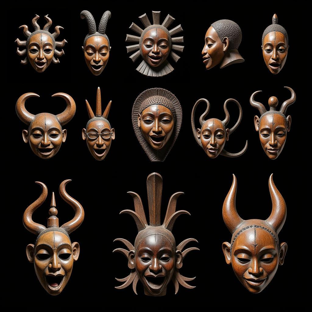 colorful african masks representing diverse cultural heritage