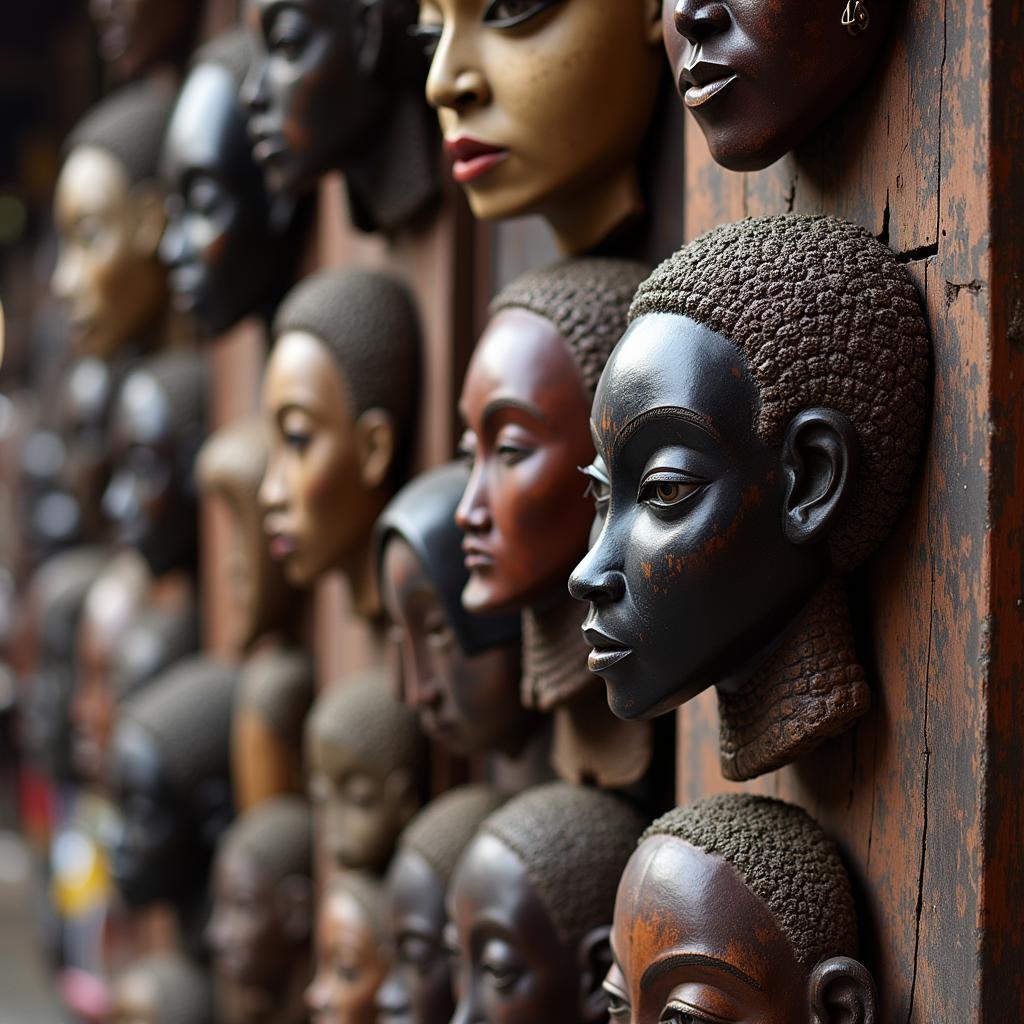 African Masks on Display in Mumbai