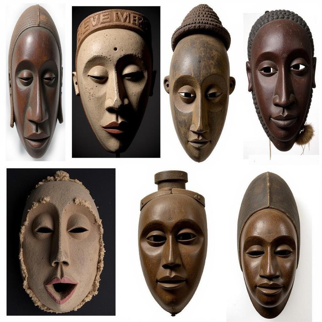 African Masks with Prominent Noses