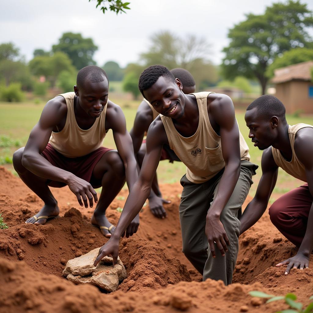 African men engaged in community development initiatives