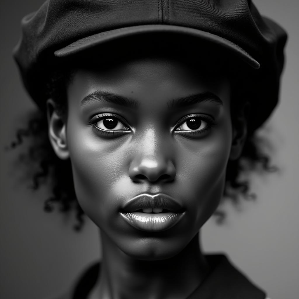 African Model Wearing a Cap, Exuding Empowerment