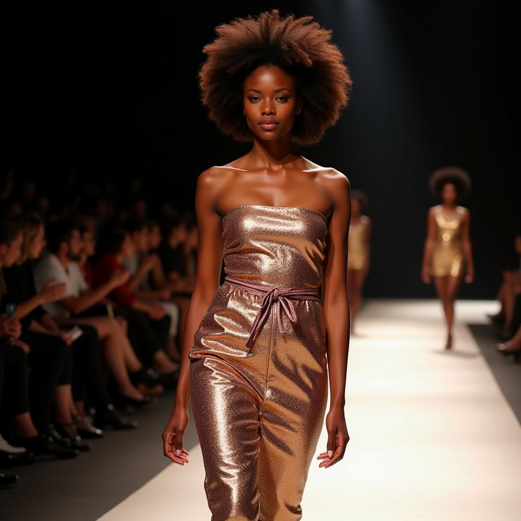 African model on fashion runway