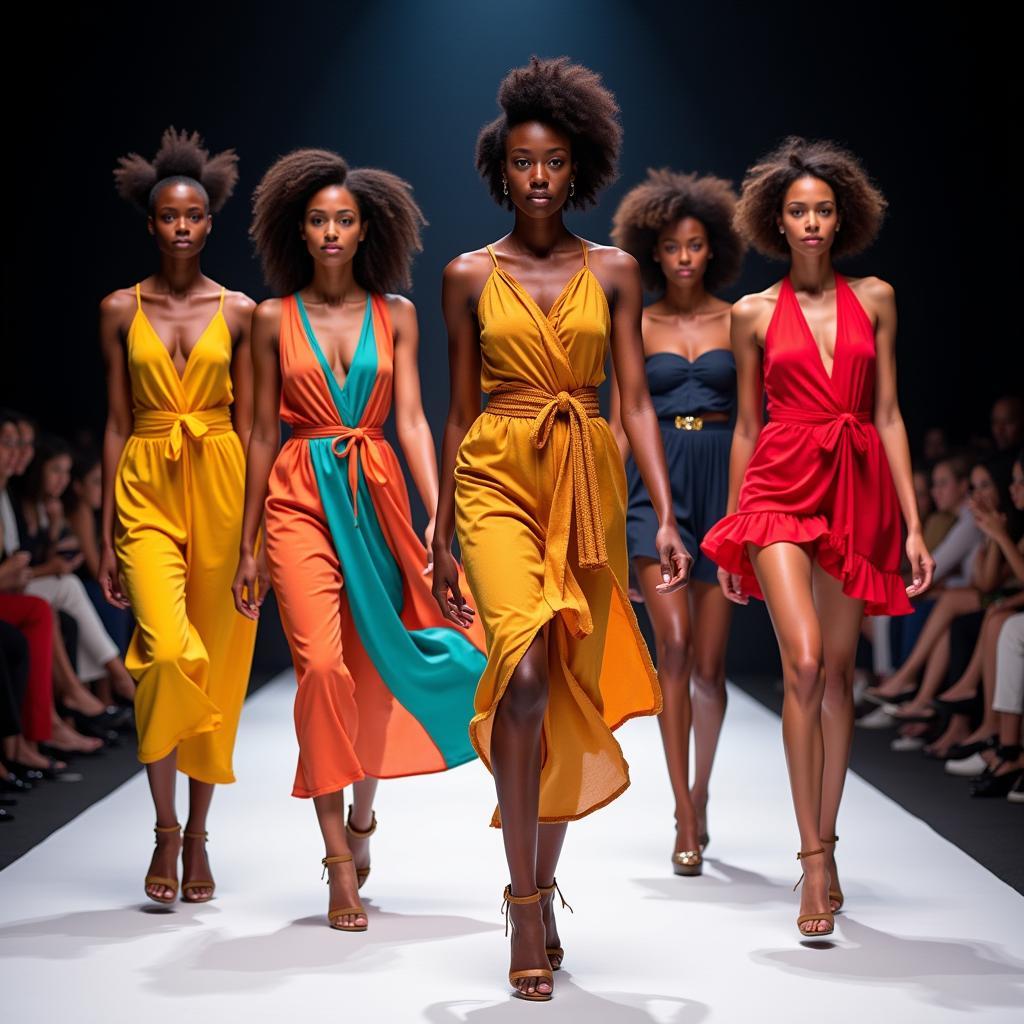 African Models on International Runway