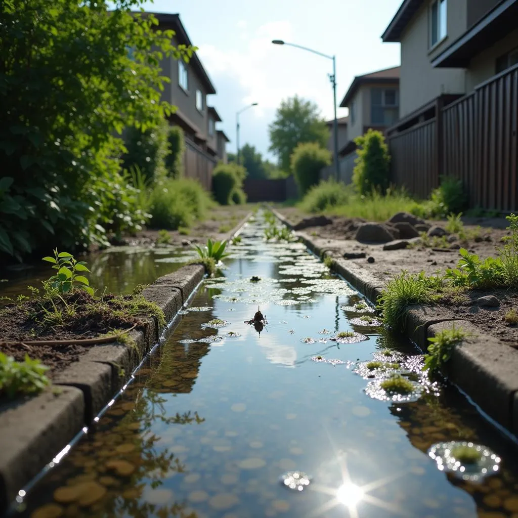 Stagnant water in urban areas