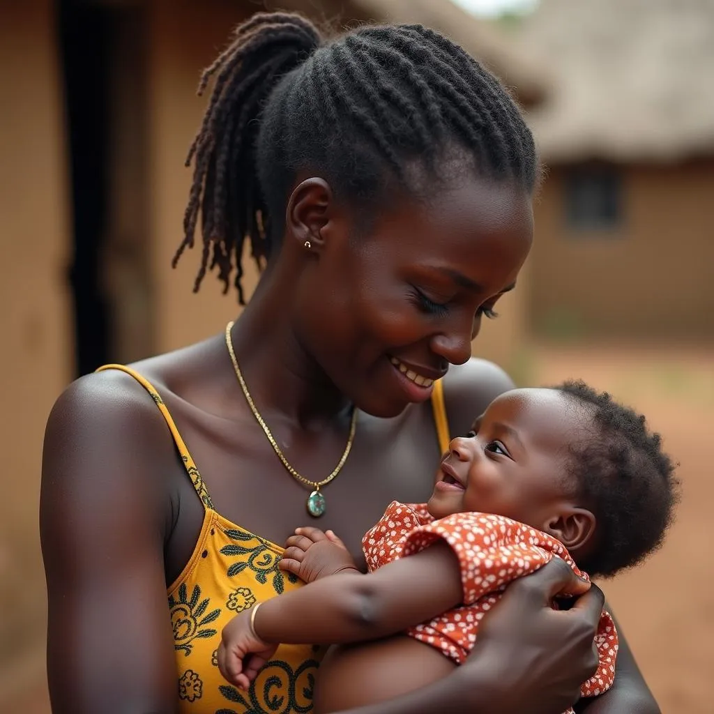 African Mother Breastfeeding