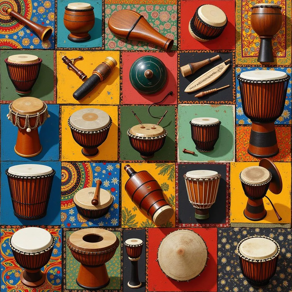 Diverse African Musical Instruments