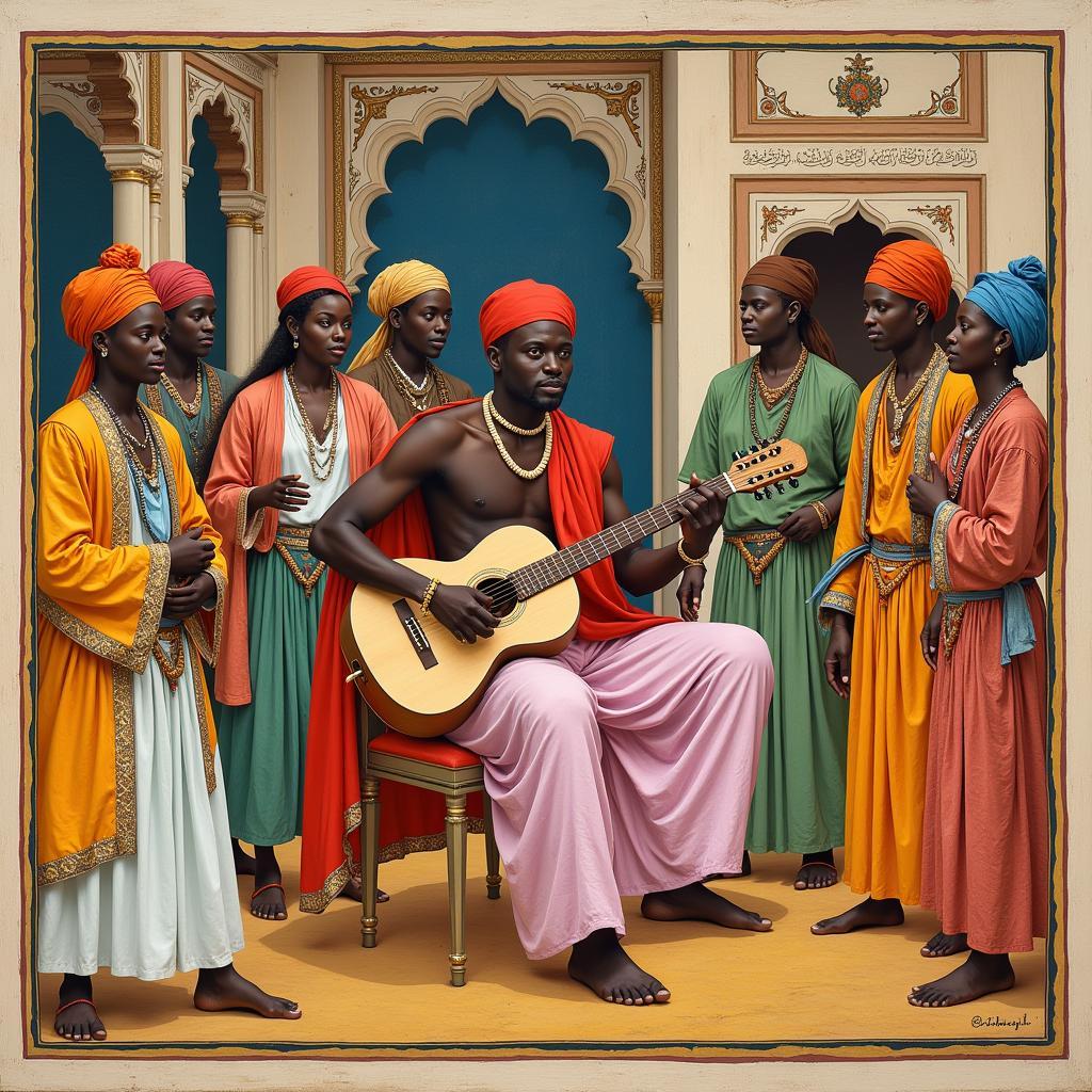 African Musician in Mughal Court