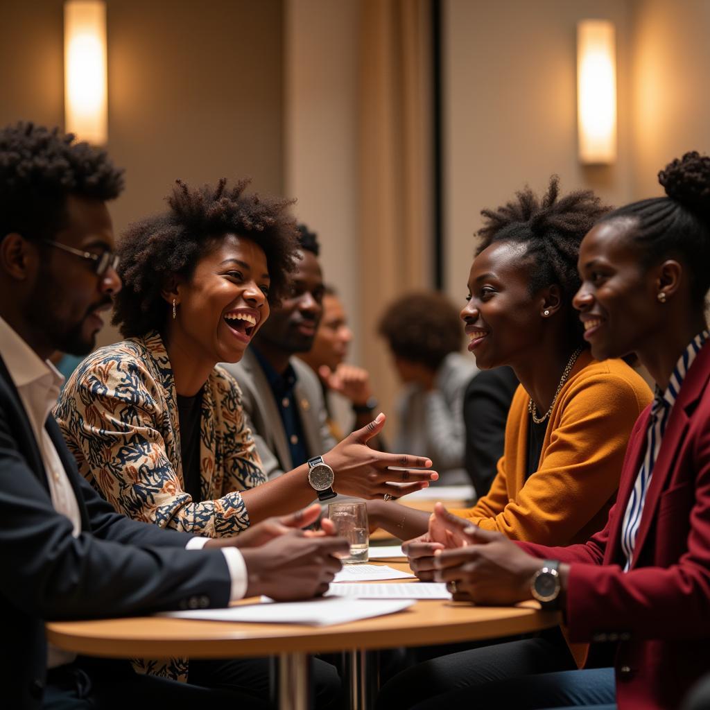 African neuroscientists collaborating at a conference