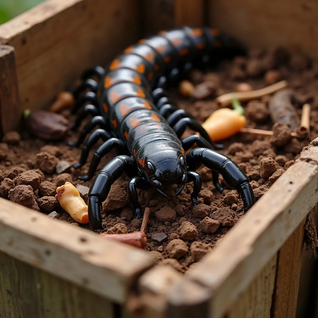 African night crawler in compost bin