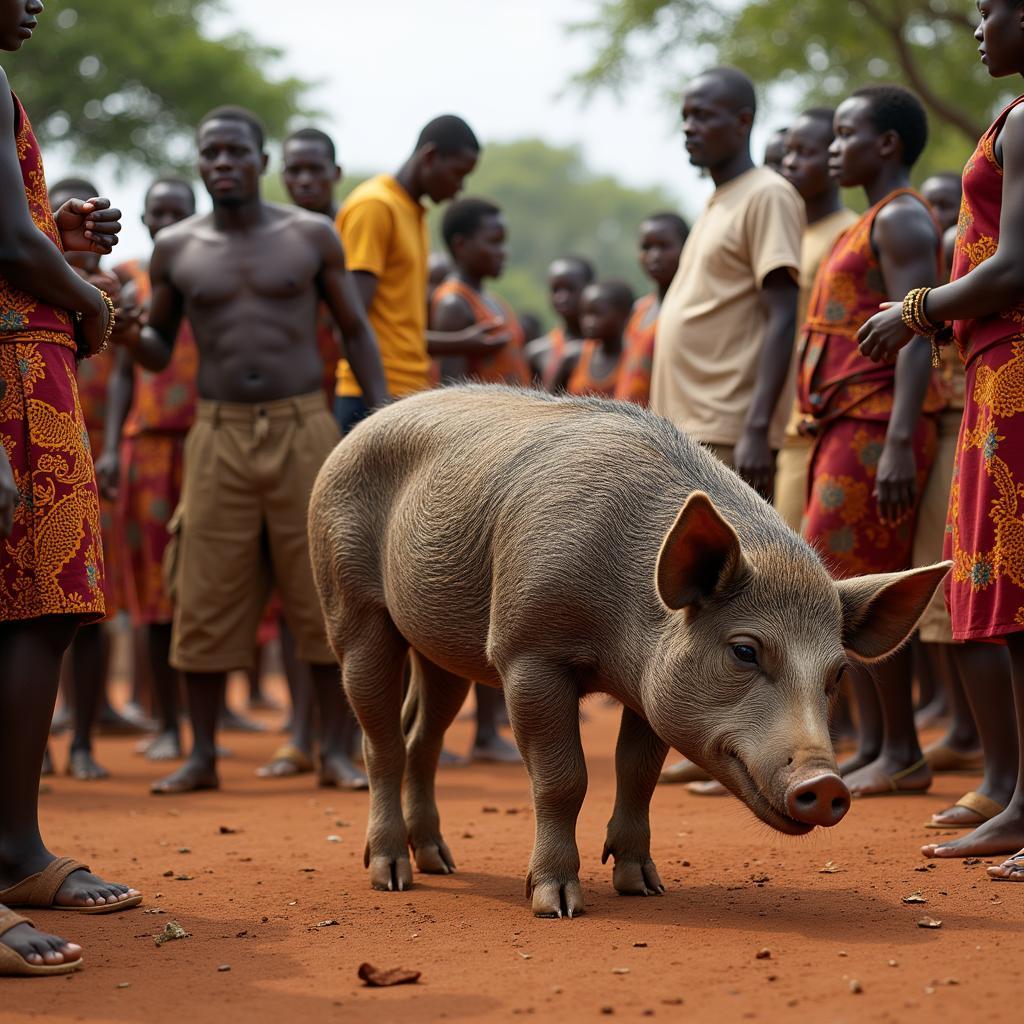 African Pig in Traditional Ceremony