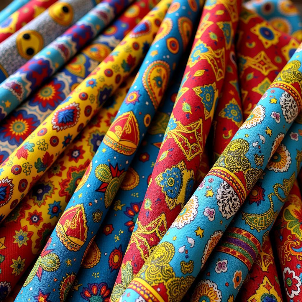 An Assortment of Vibrant African Print Fabrics