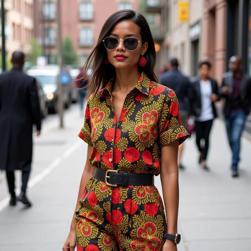 Stylish Woman Rocking an African Print Outfit