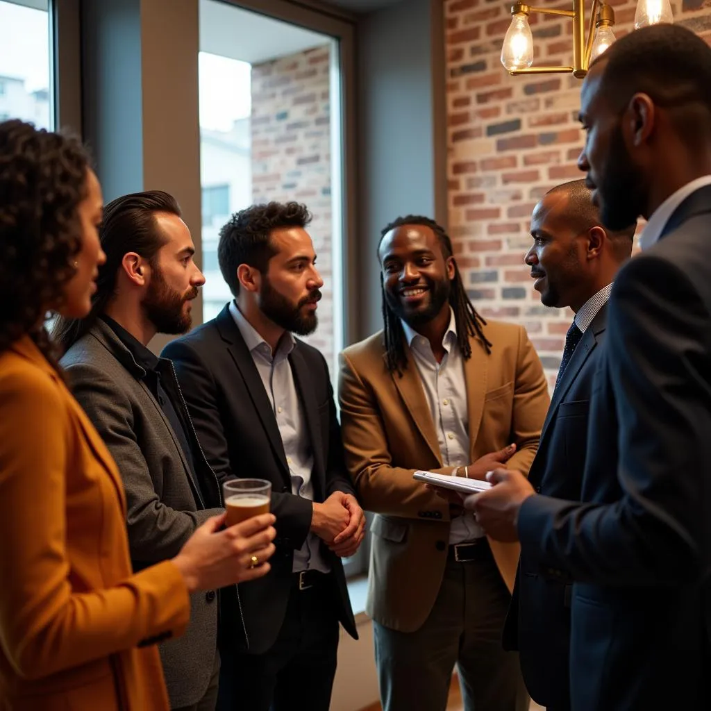 African professionals networking at a business event