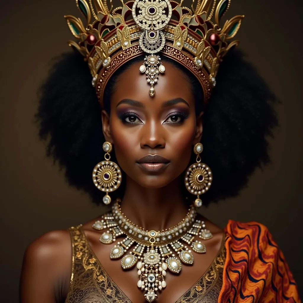 African Queen in Traditional Regalia