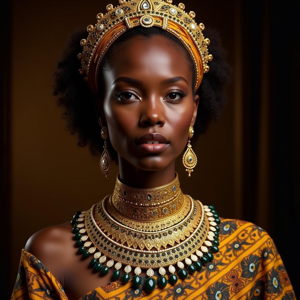 African Queen Adorned with a Choker