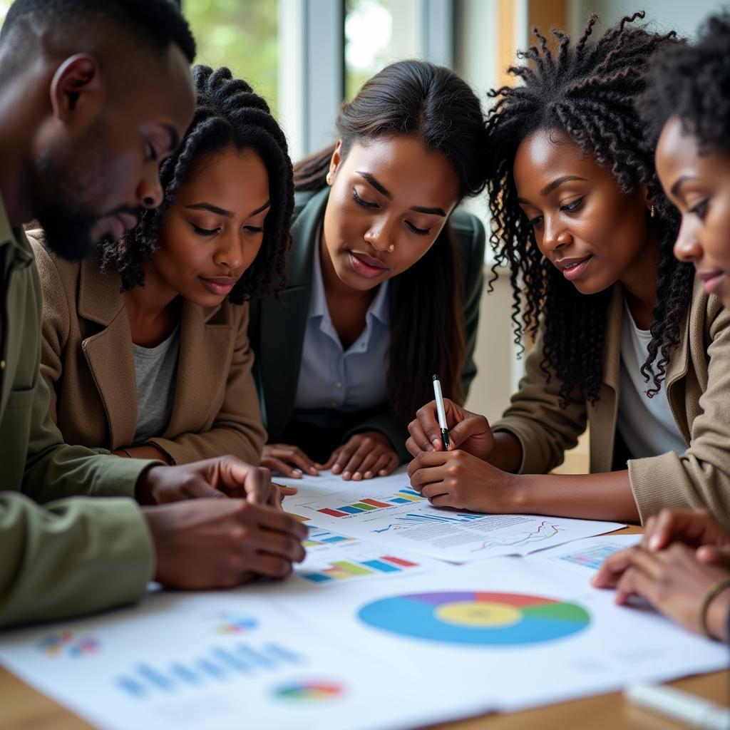 African Researchers Analyzing Data