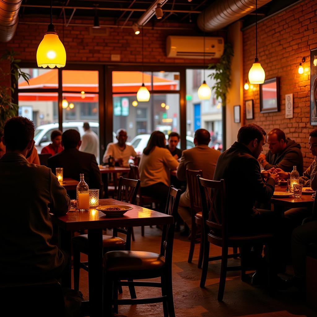  Lively Interior of African Restaurant in Boston