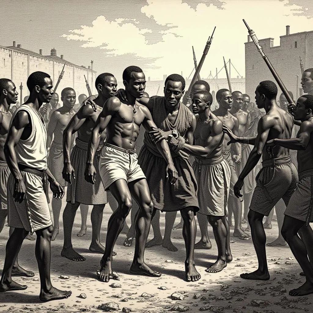 African rulers captured during slave raids