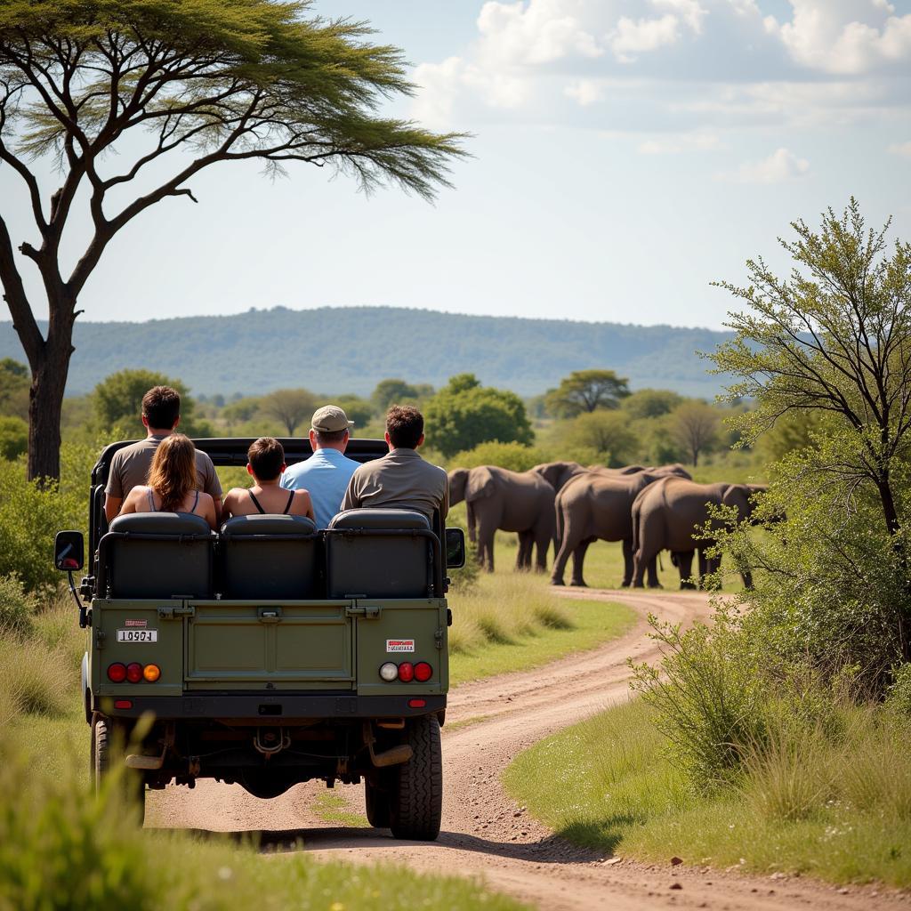 Tourists on an African Safari