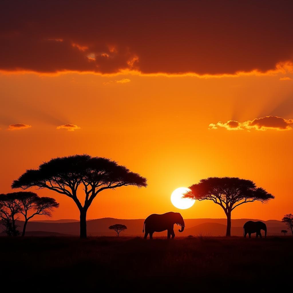 African Safari Sunset