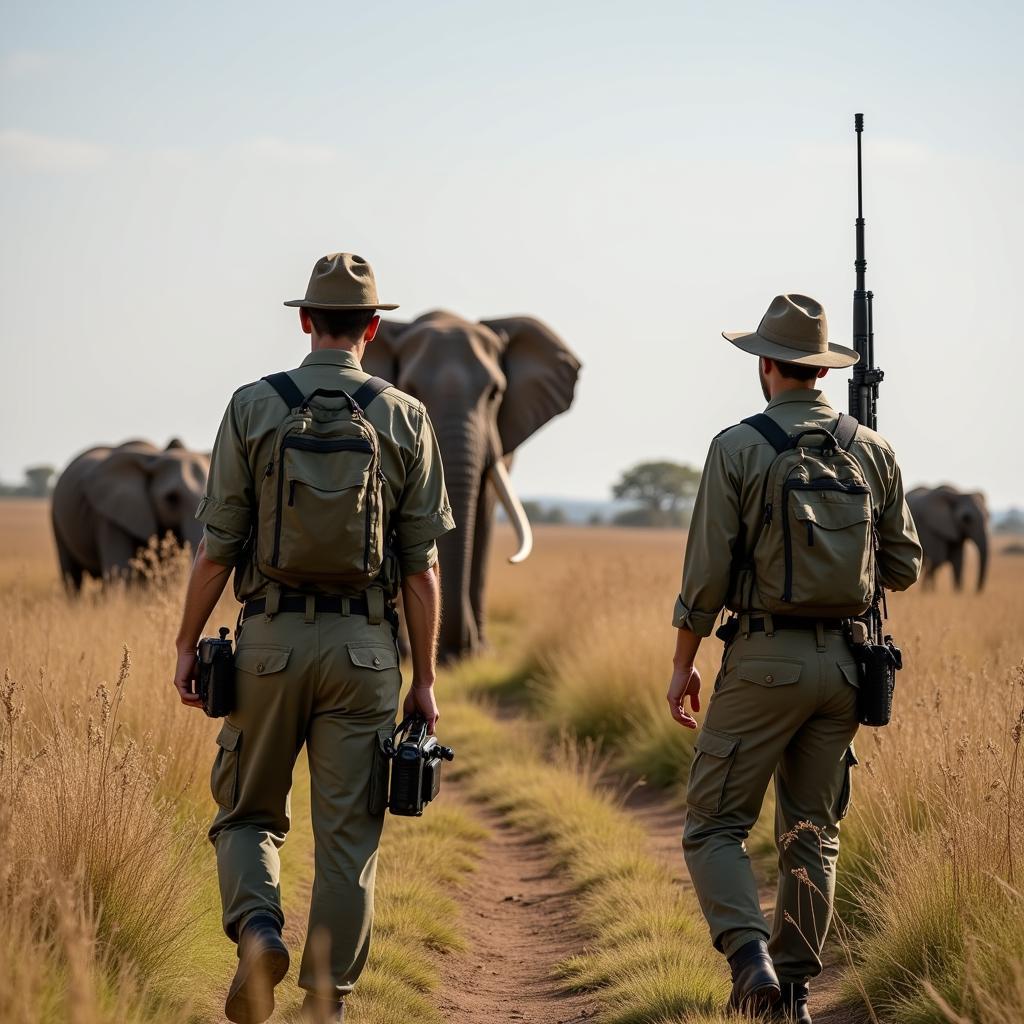 Anti-Poaching Patrol in African Savanna