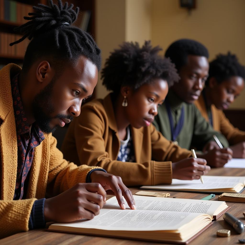 African Scholars Researching Historical Documents