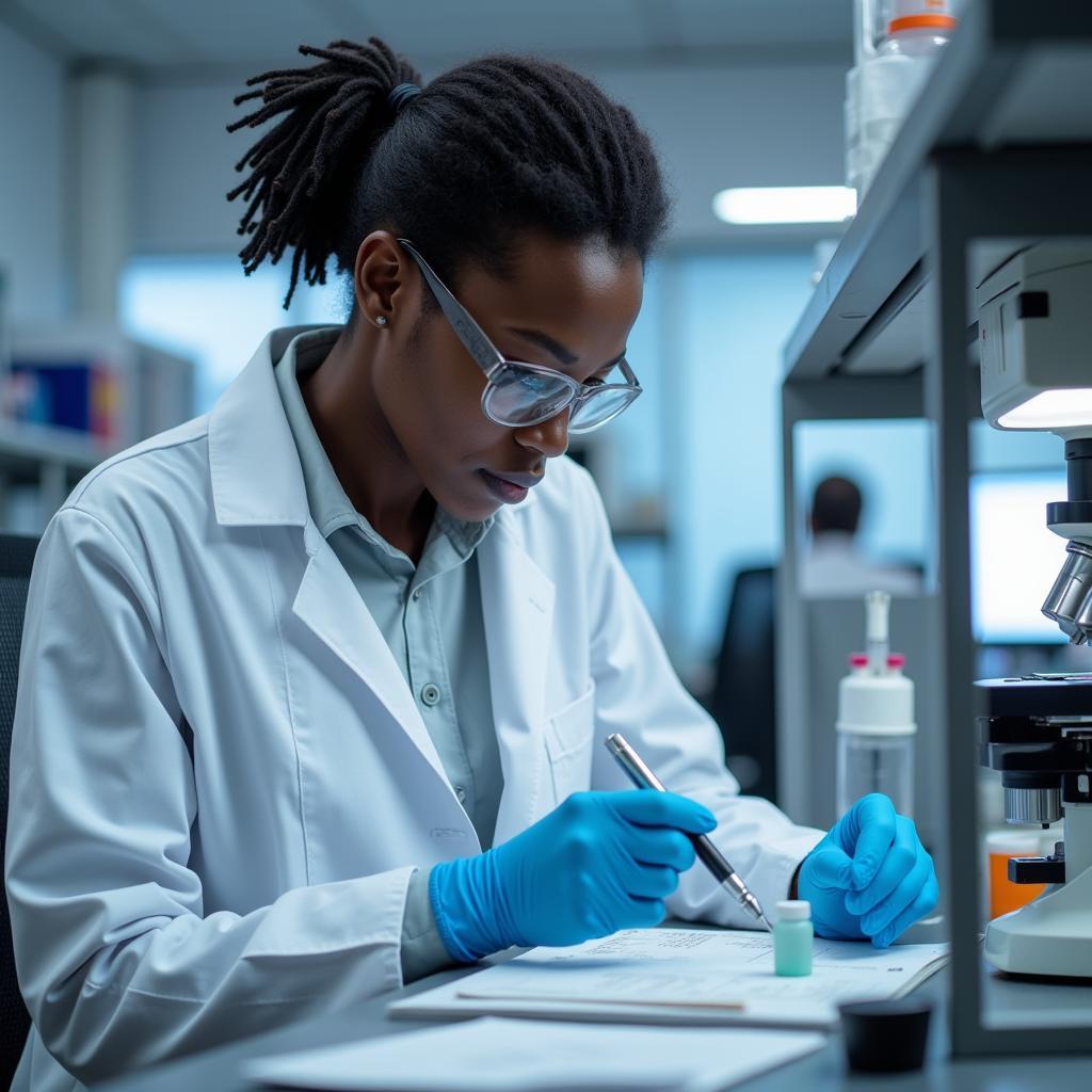 African Scientist Conducting Research in a Laboratory