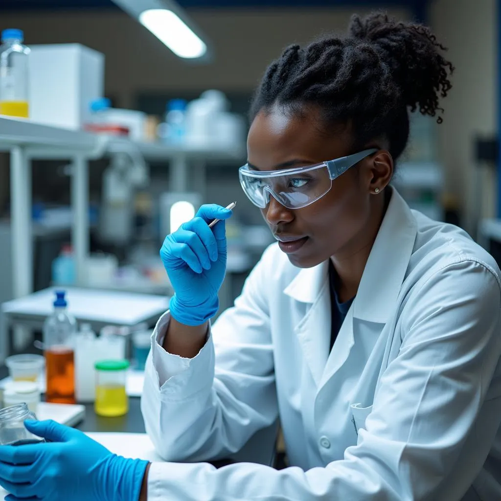 African Scientist Conducting Research in a Laboratory