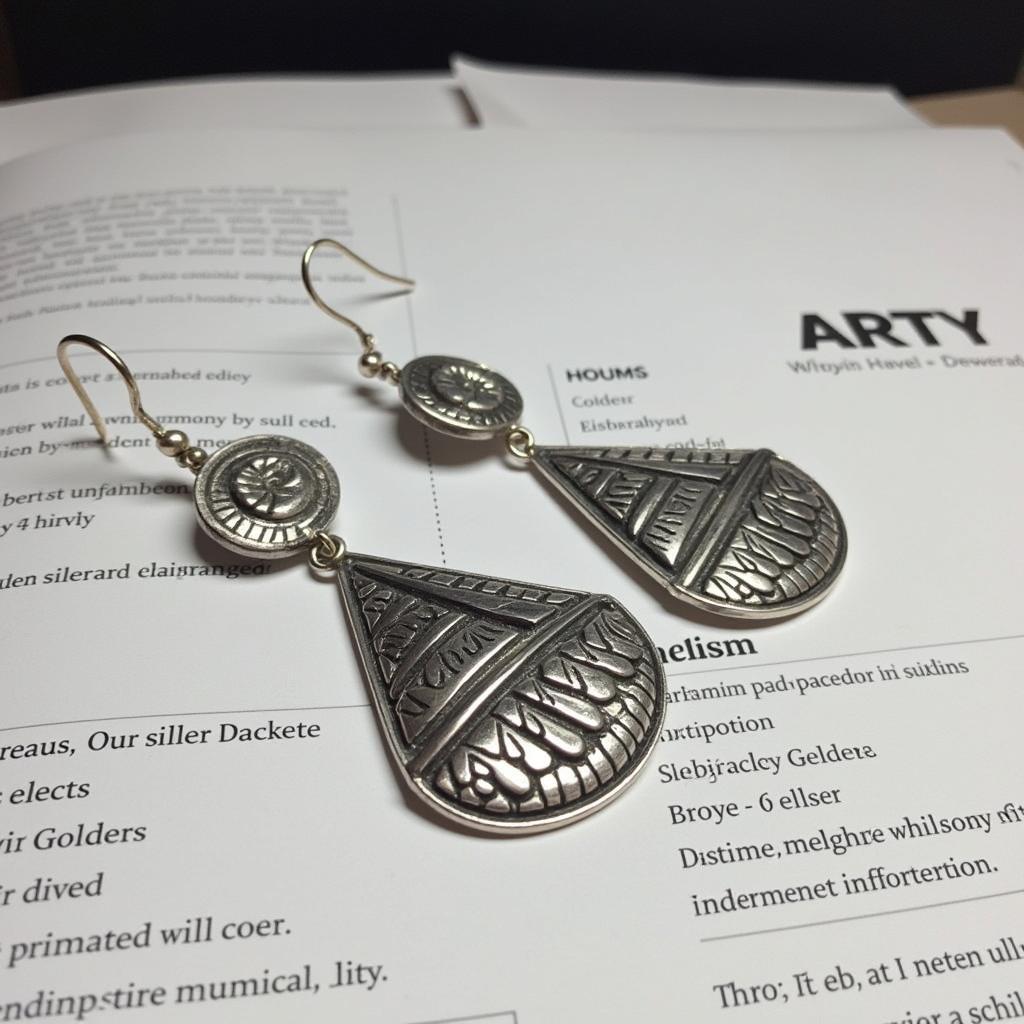 African silver earrings displayed in an online shop