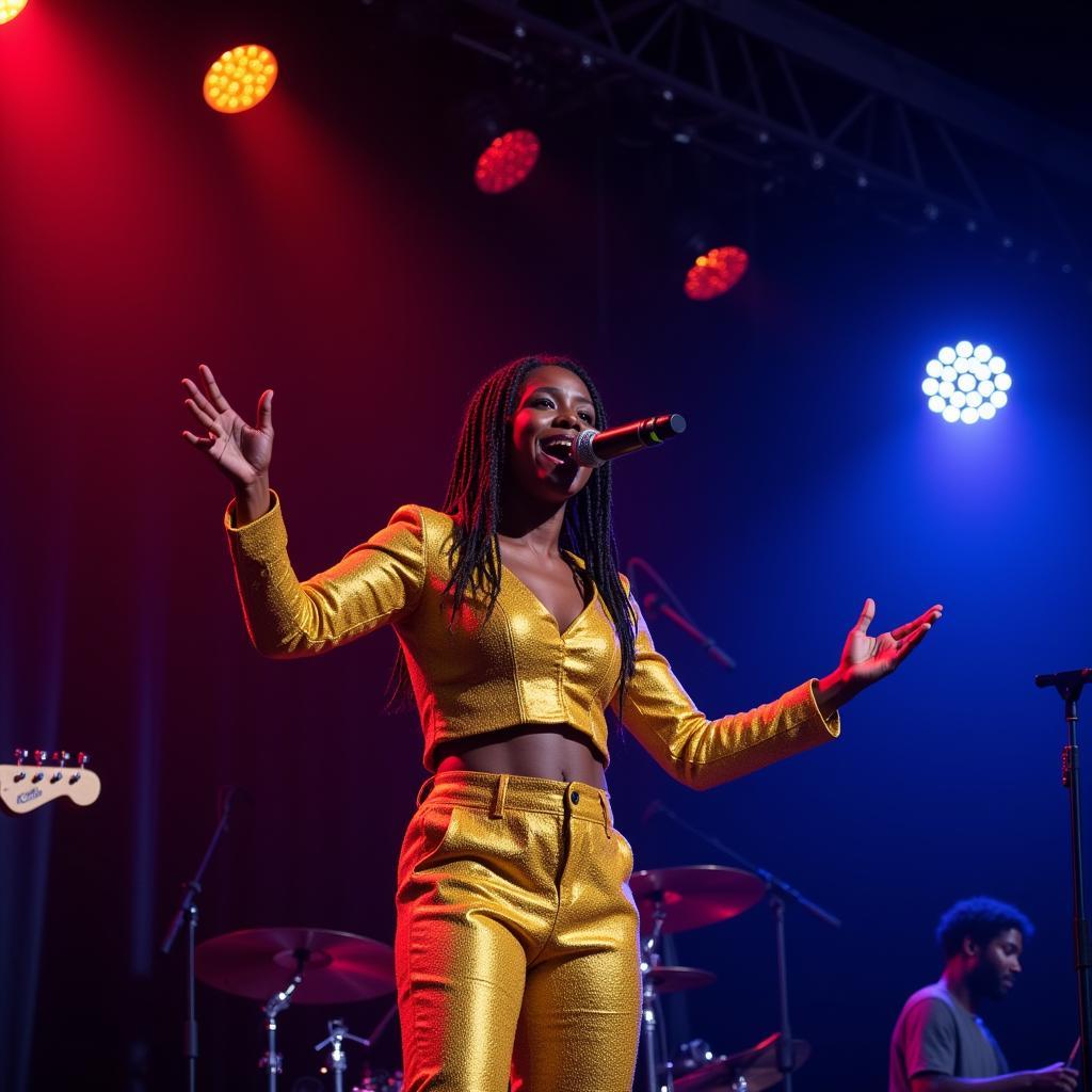 African Singer Performing on Stage