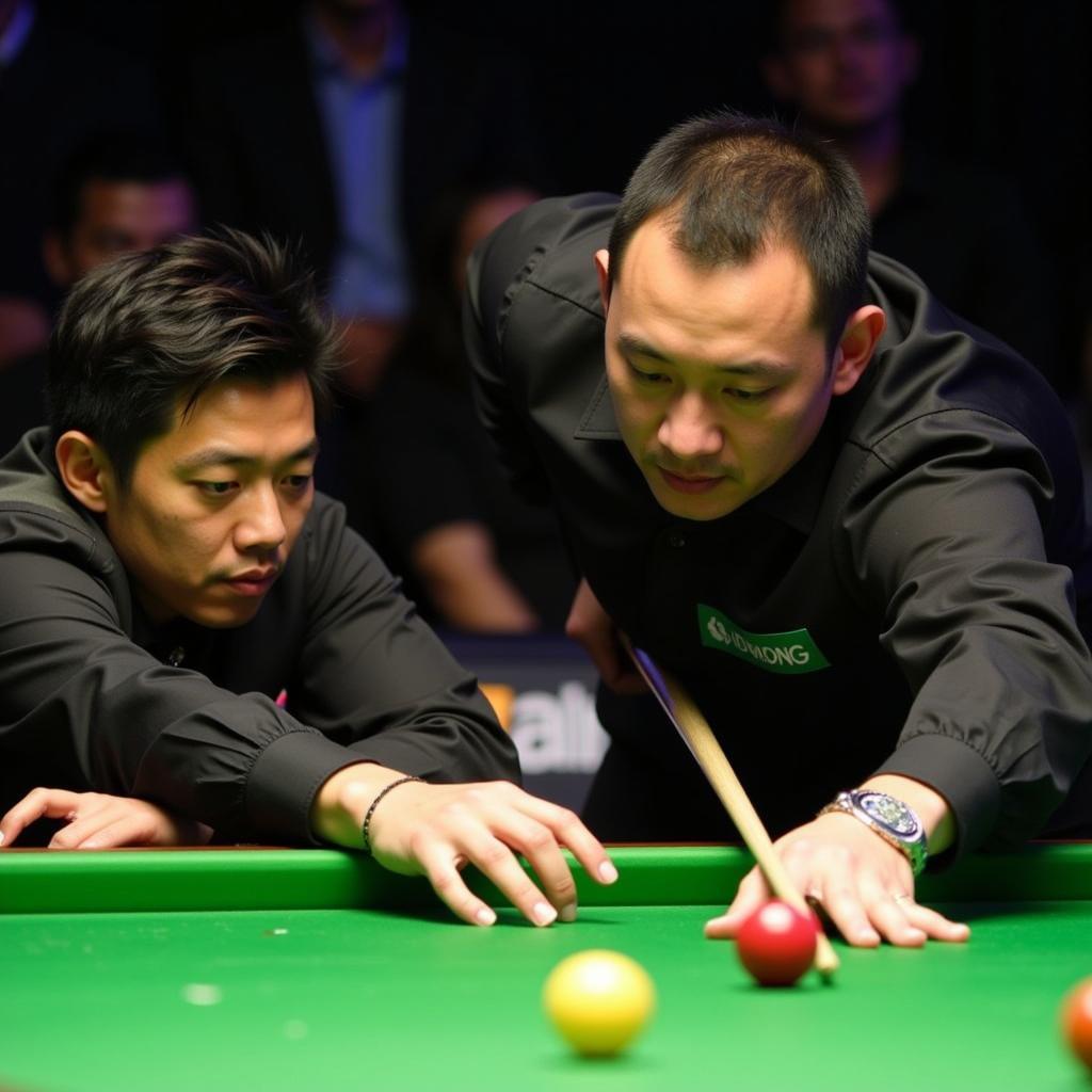 Snooker players focused during an intense match at the ABSF African Snooker Championships 2019