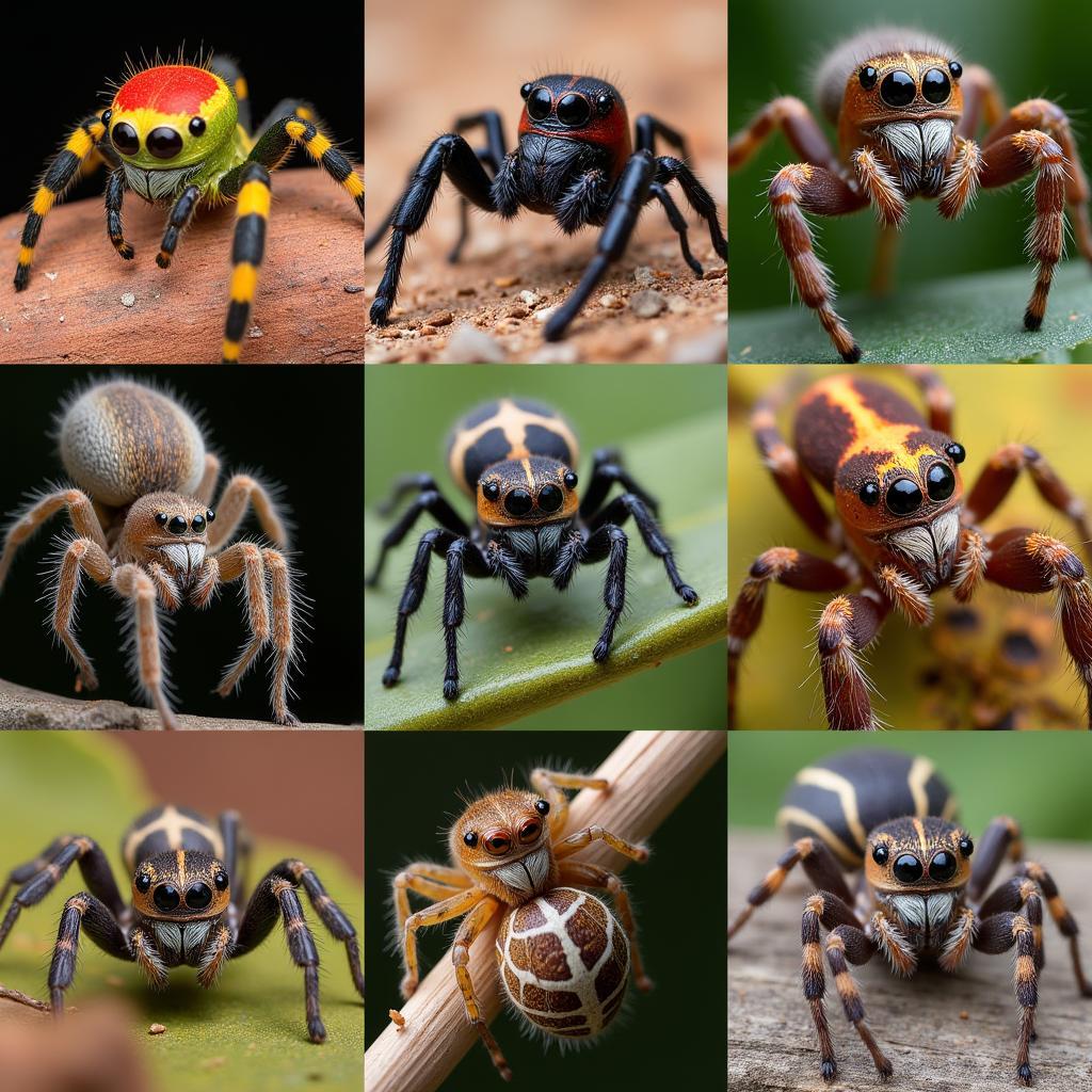 A collage of various African spider species