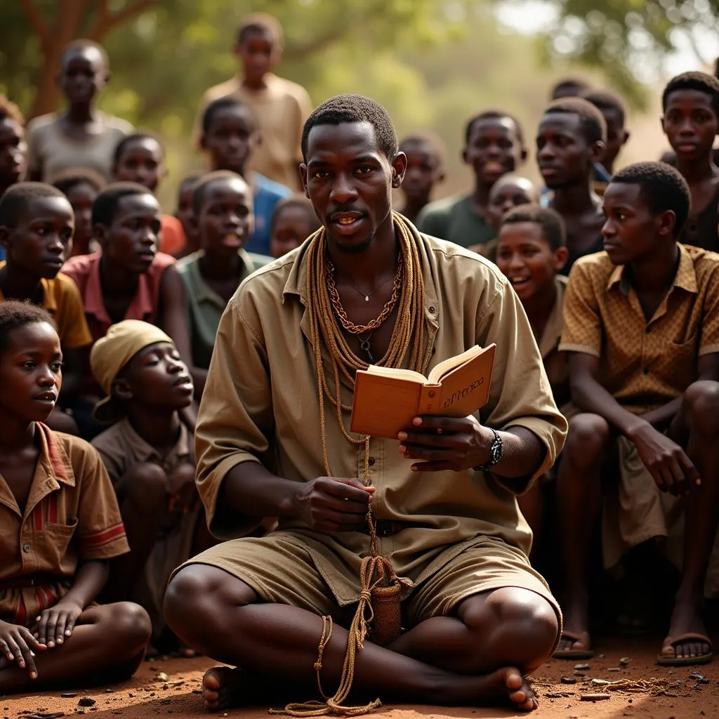 African Storyteller Captivating Audience