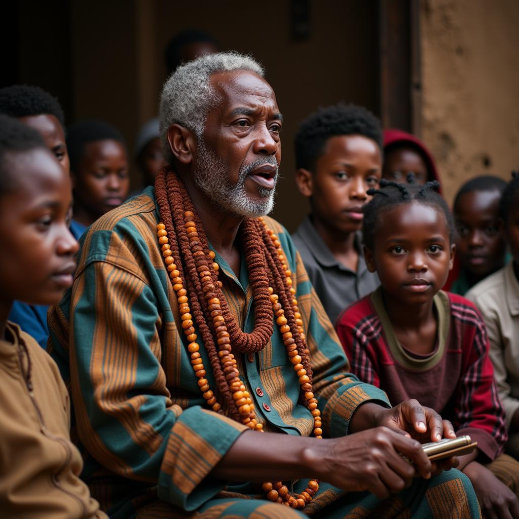 A griot captivating his audience