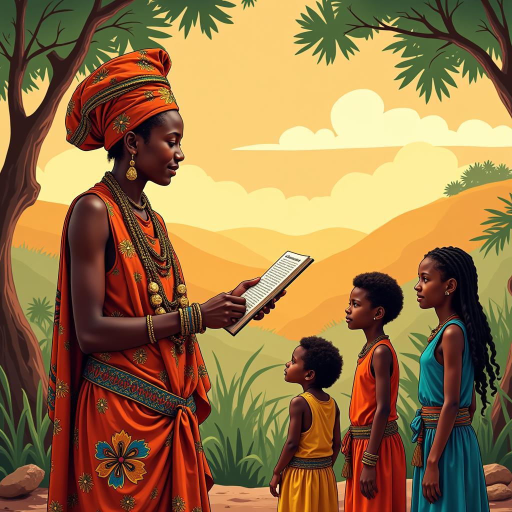 African Storyteller Captivating Children