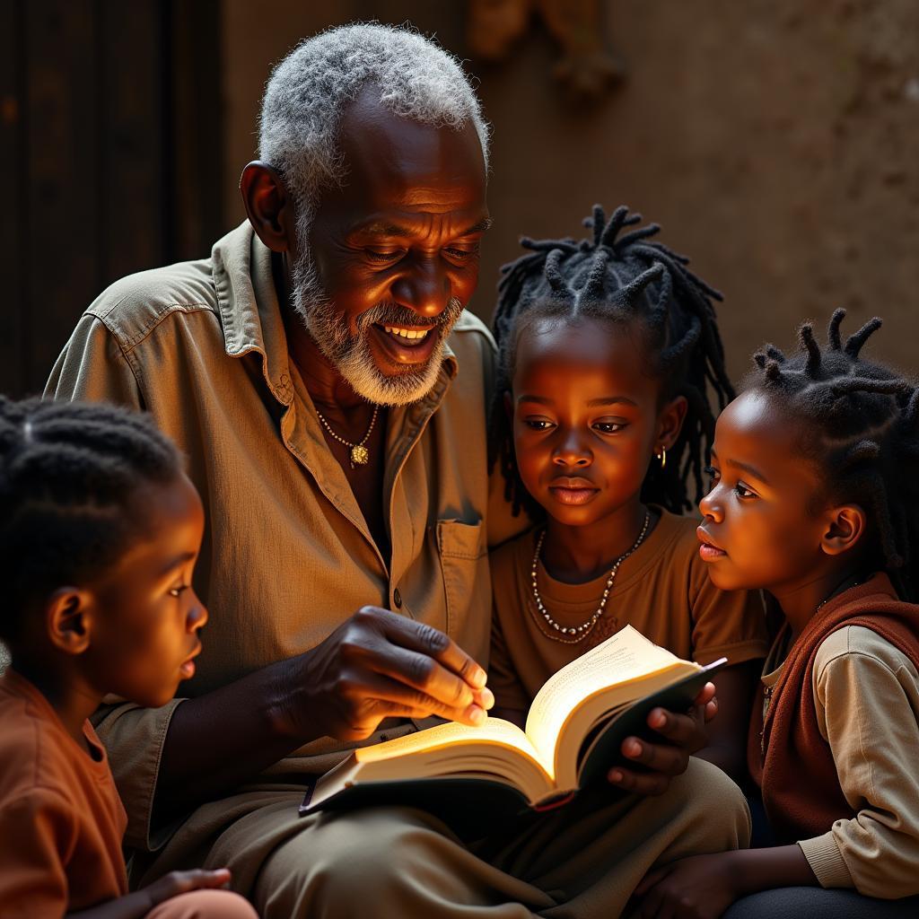 Elder Sharing Stories with Children