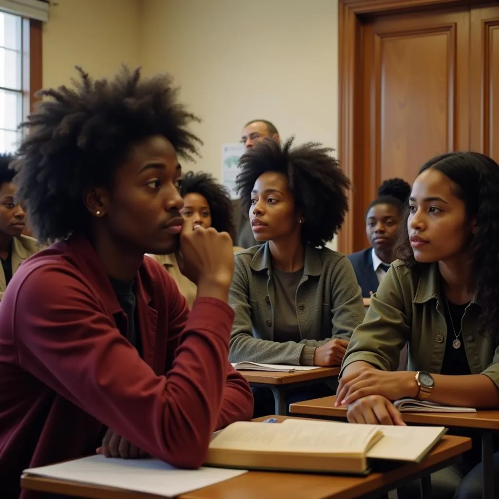 Group of African Students Studying at an American University