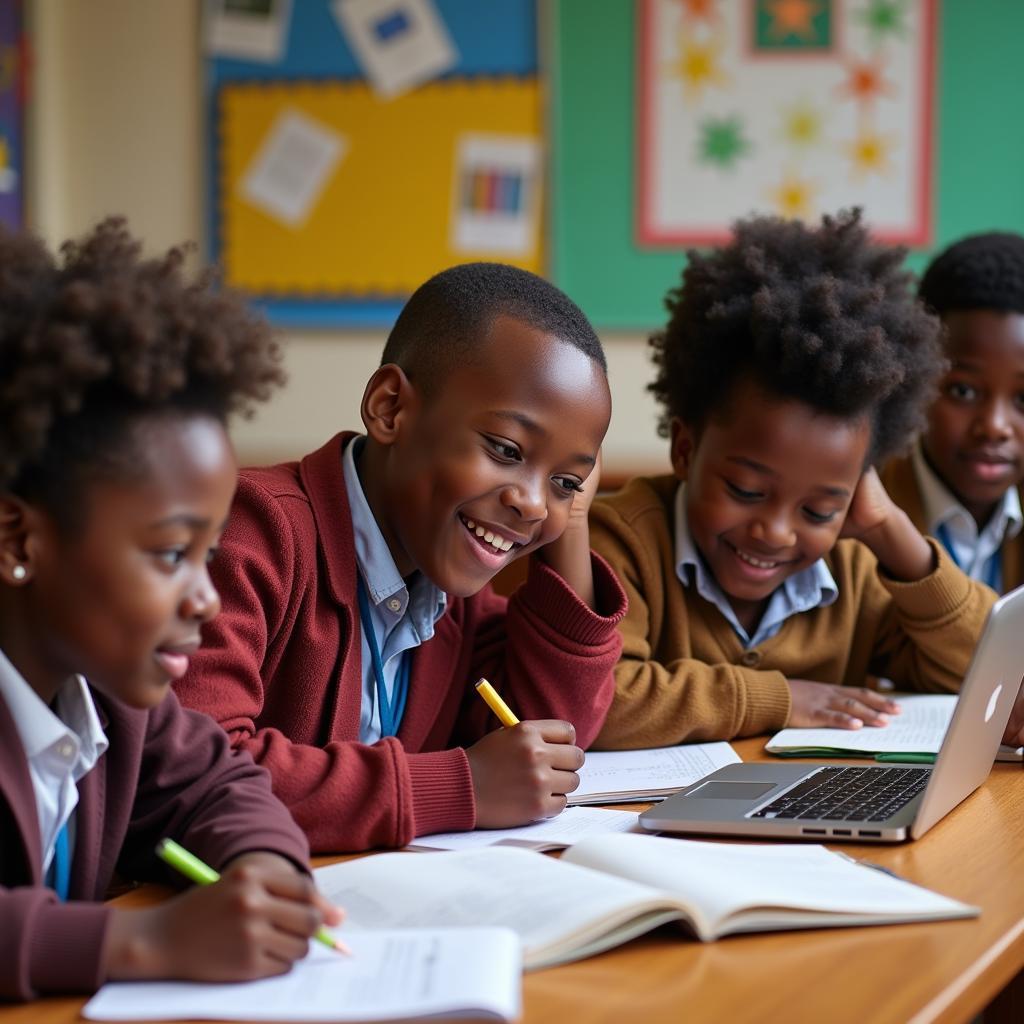 African Students in a Classroom