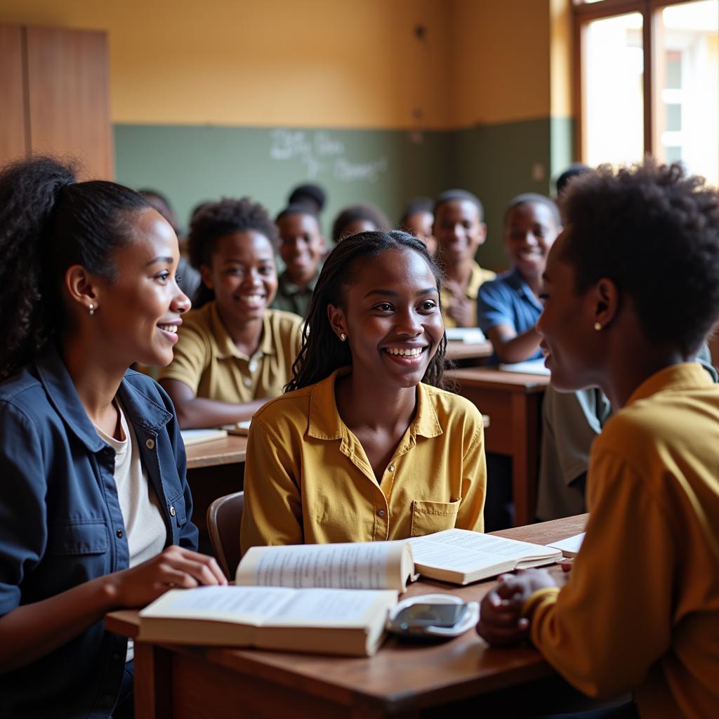 Students in a classroom in Africa