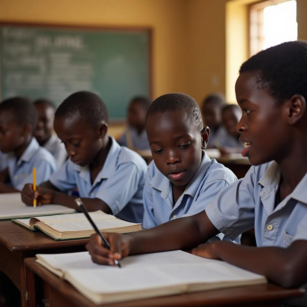 Students in Africa Engaged in Learning